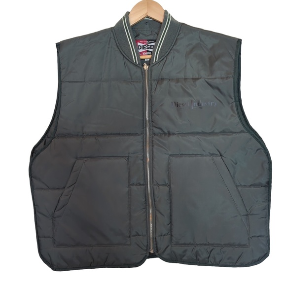 Diesel Gree/gray trucker Men's Vest - Picture 1 of 7